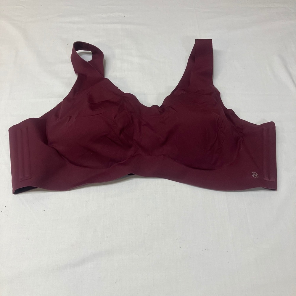 Honeylove Crossover Bra‎ Burgundy Wine Wireless Seamless Plus Size 3X LWBR0101